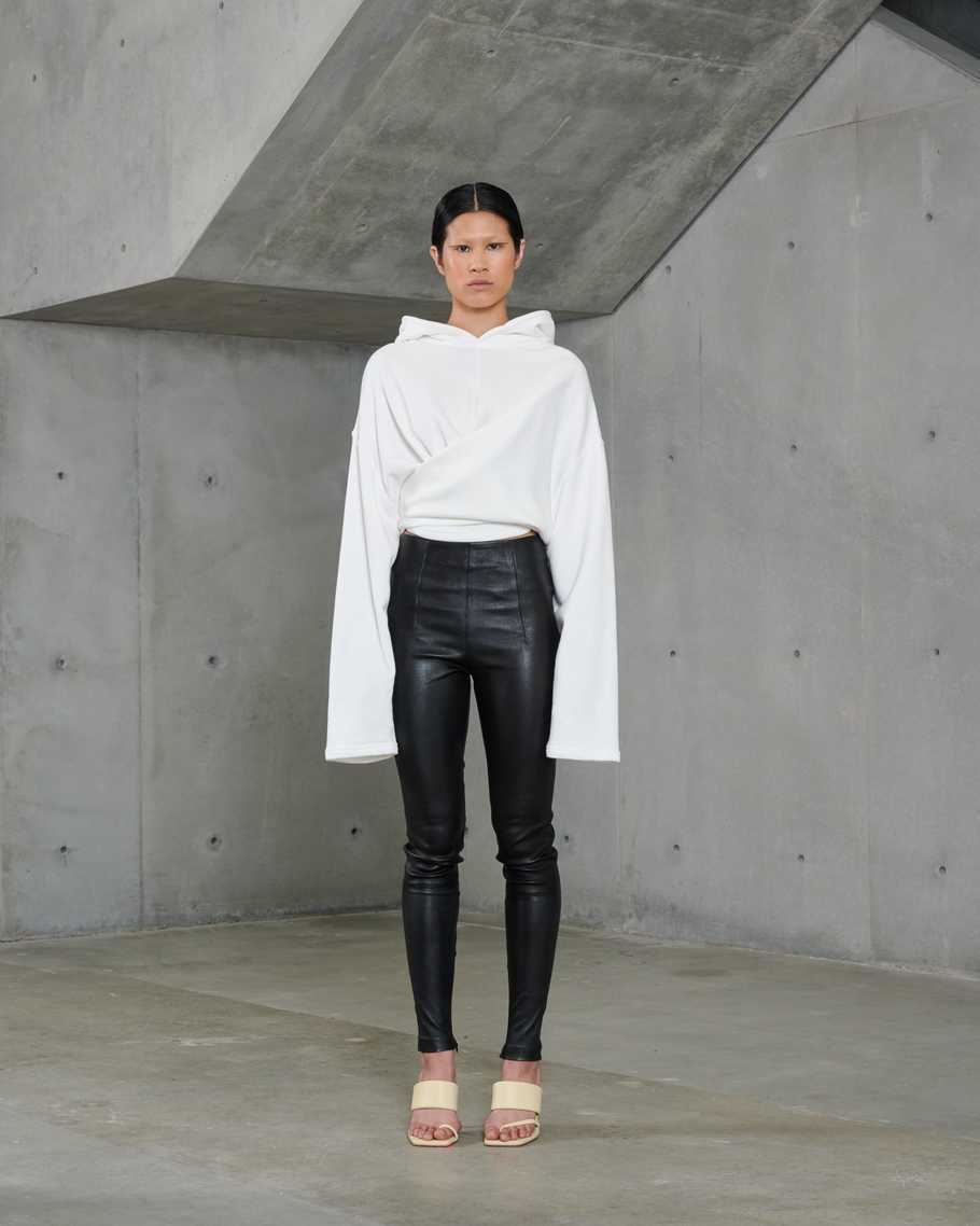 Draped Tie Hoodie