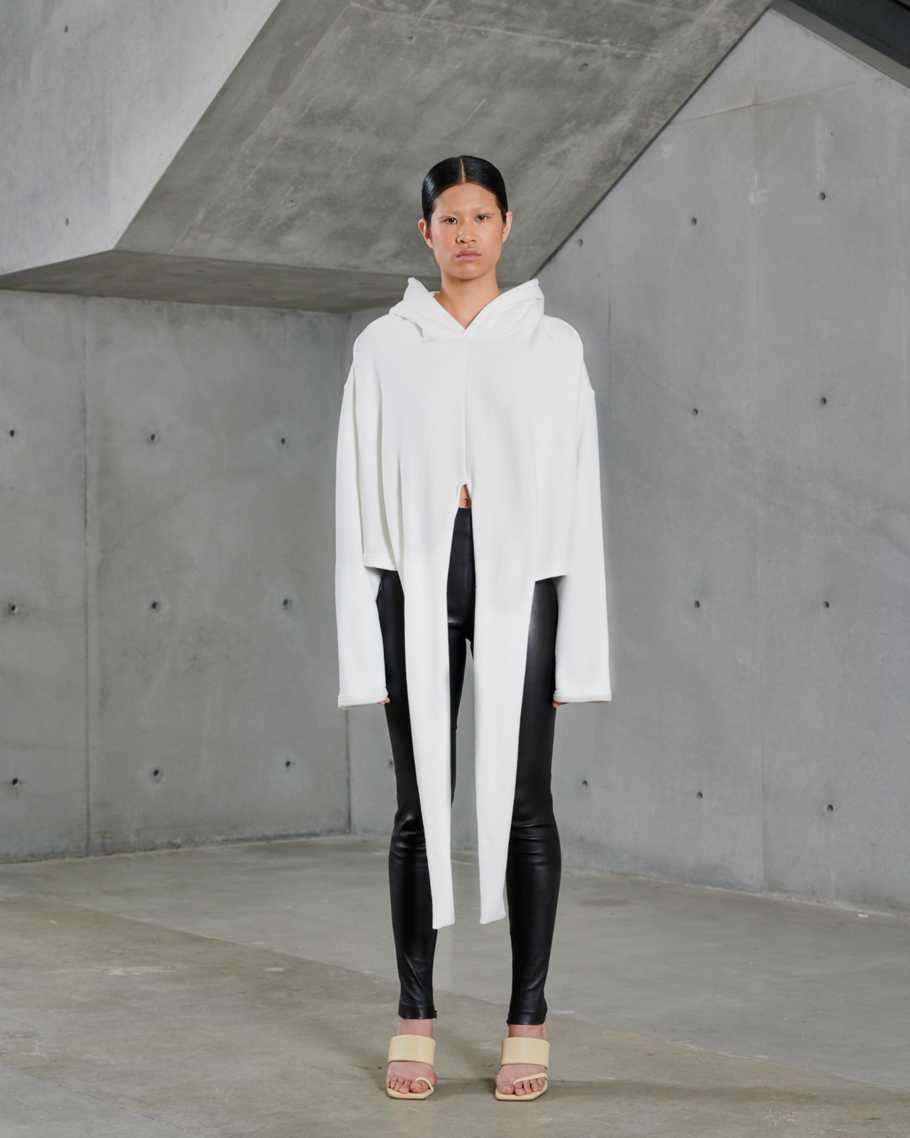 Draped Tie Hoodie