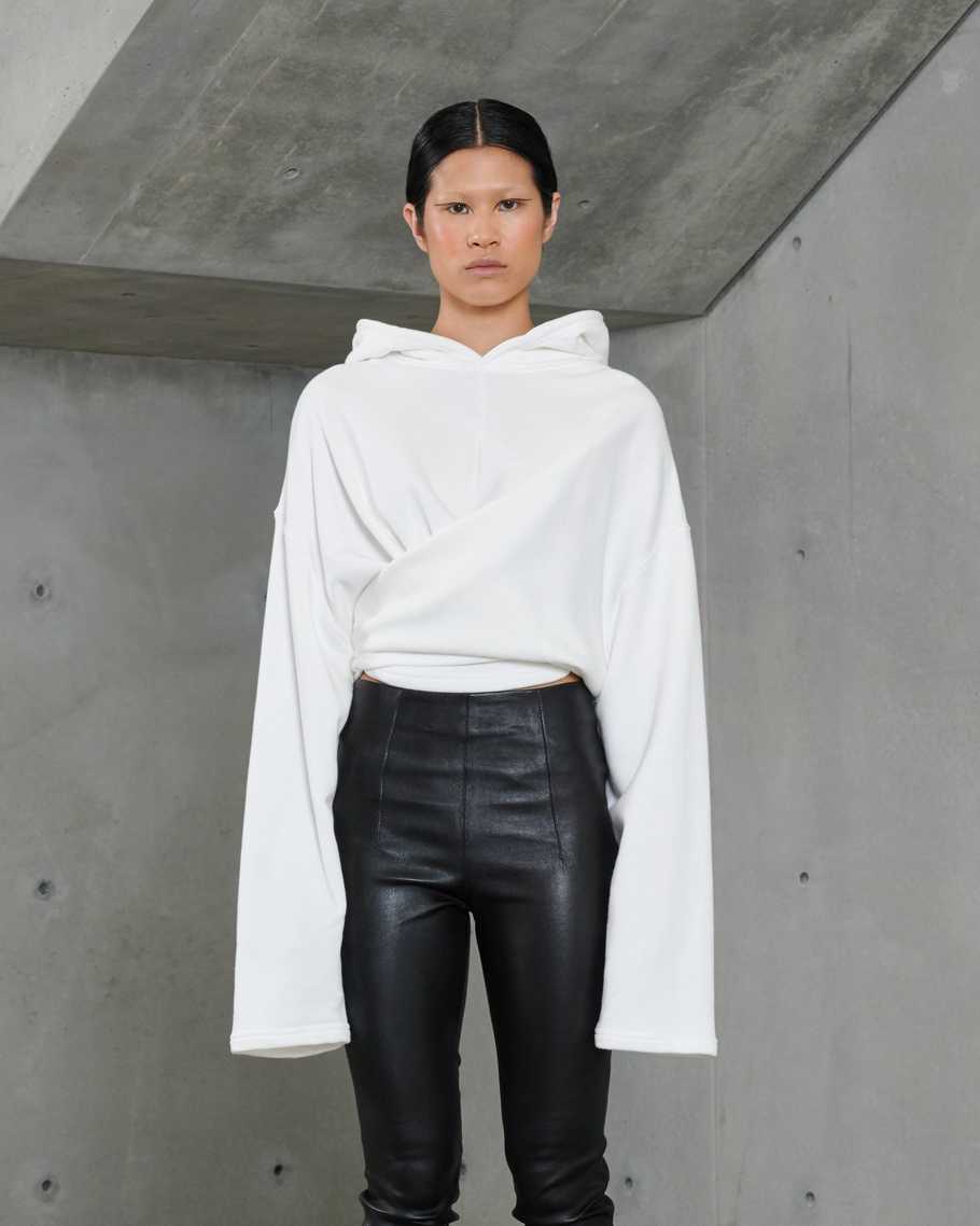Draped Tie Hoodie