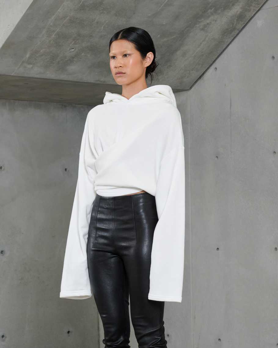 Draped Tie Hoodie